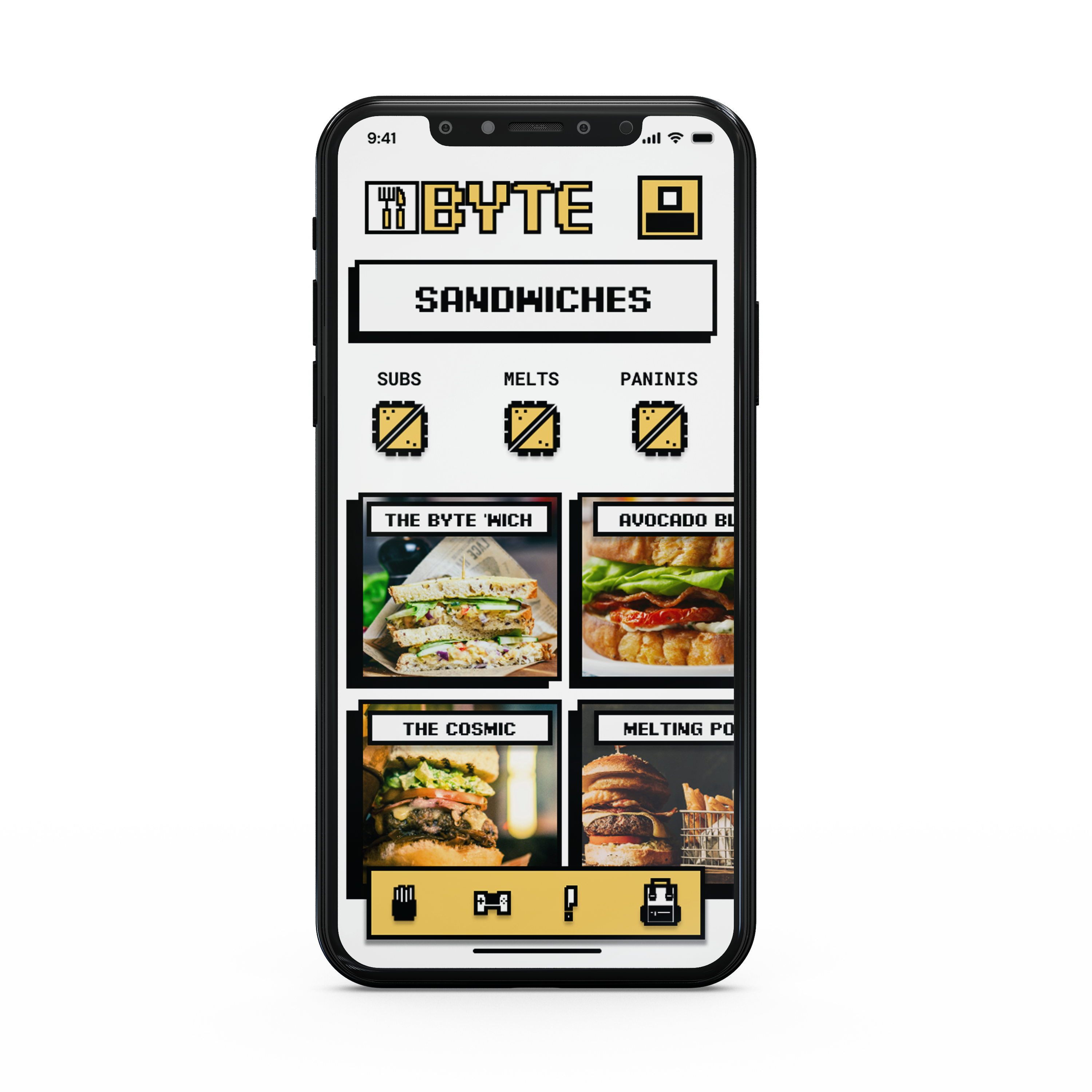 BYTE App Sandwich Menu